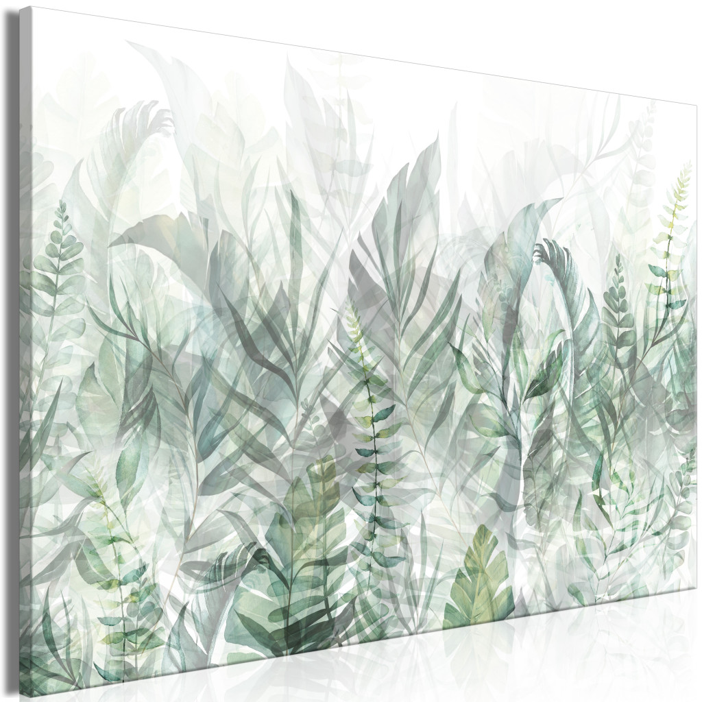 Schilderij Wild Meadow - Lush Vegetation Growing On A White Background [Large Format]