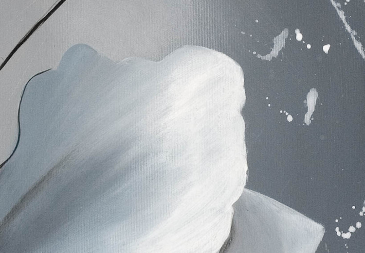 Tableau sur toile Coquelicot unique (5 pièces) - Abstraction avec fleurs blanches 47516 additionalImage 3