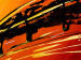 Canvas Dragonfly (3-piece) - Black abstraction on an orange background 47816 additionalThumb 3