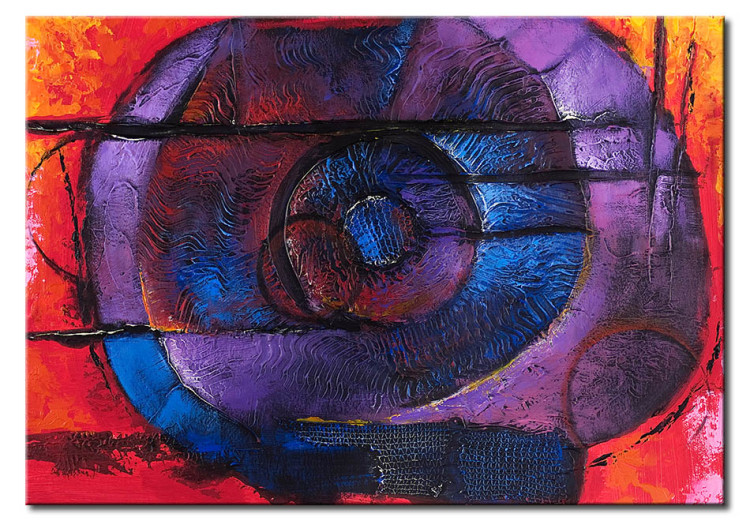 Cadre mural Pensées colorées (1 pièce) - abstraction avec une roche violette 48116