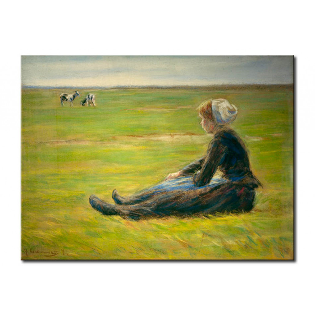 Schilderij  Max Liebermann: Ziegenhirtin In Den Dünen