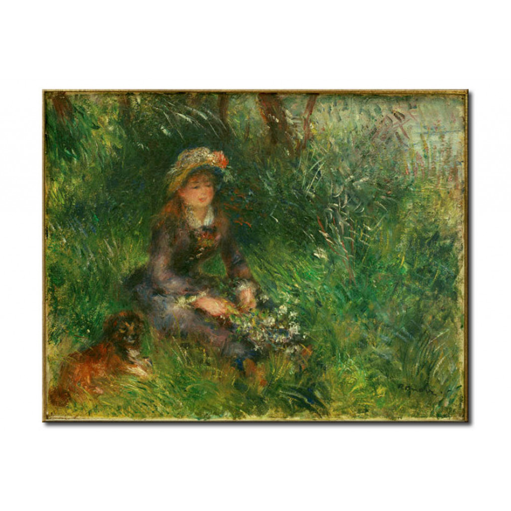 Schilderij  Pierre-Auguste Renoir: Aline Charigot Au Chien
