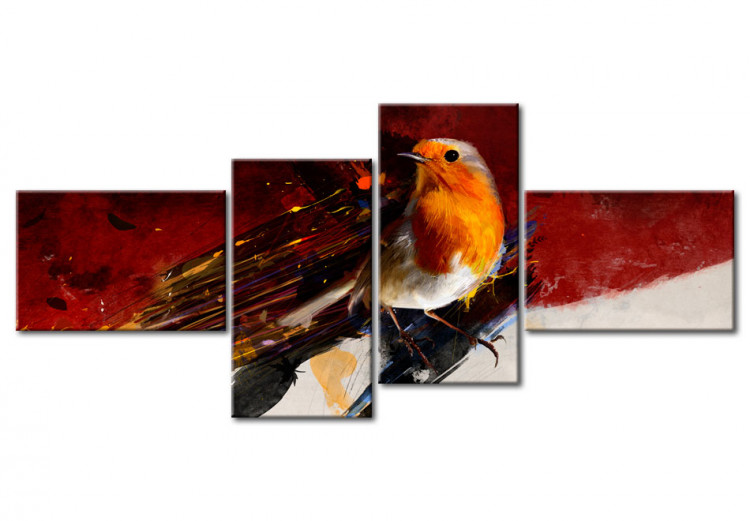 Trouwens Rauw daarna Schilderij Vogeltje op vier delen - Vogels - Dieren - Schilderijen