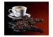 Fototapeta Kawa - stonowany motyw czarnej kawy w białej filiżance na ciemnym tle 60216 additionalThumb 1