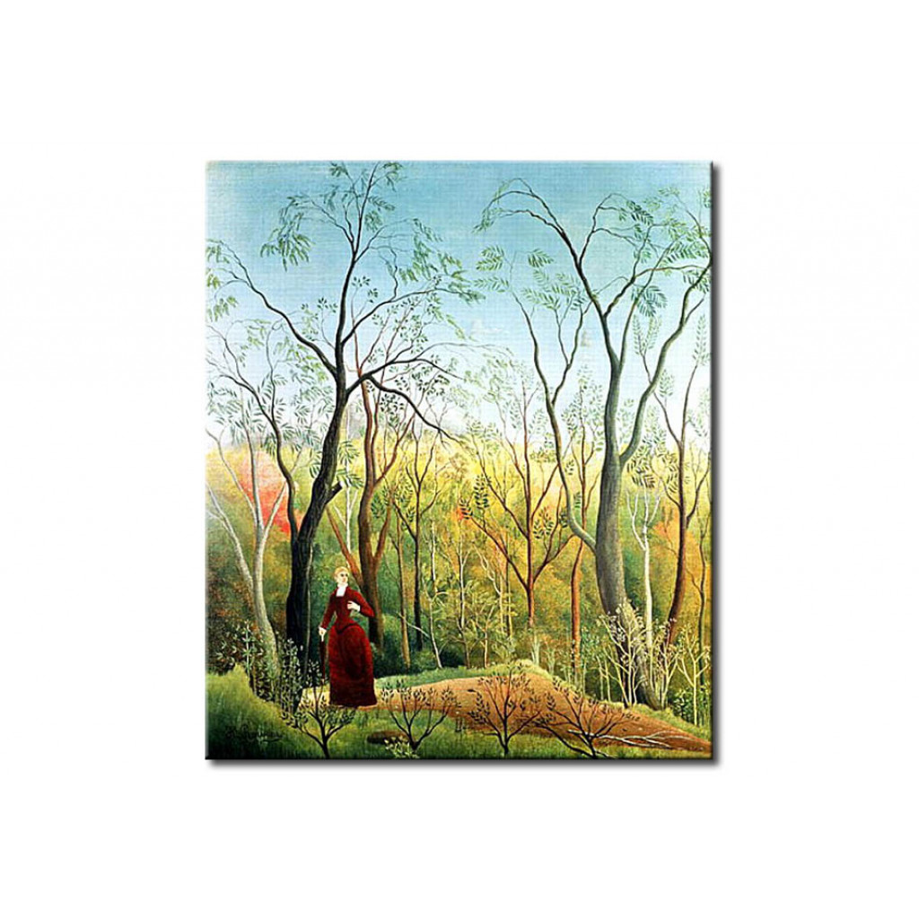 Schilderij  Henri Rousseau: The Walk In The Forest