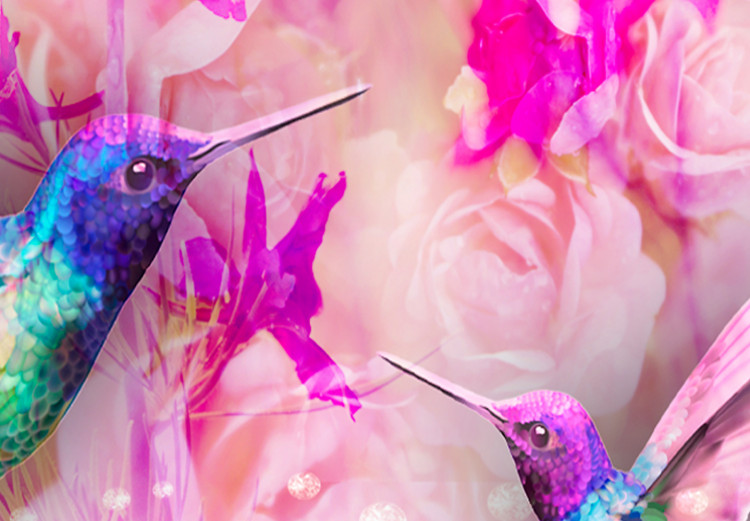 Obraz Kolorowe kolibry (5-częściowy) szeroki różowy 108026 additionalImage 5