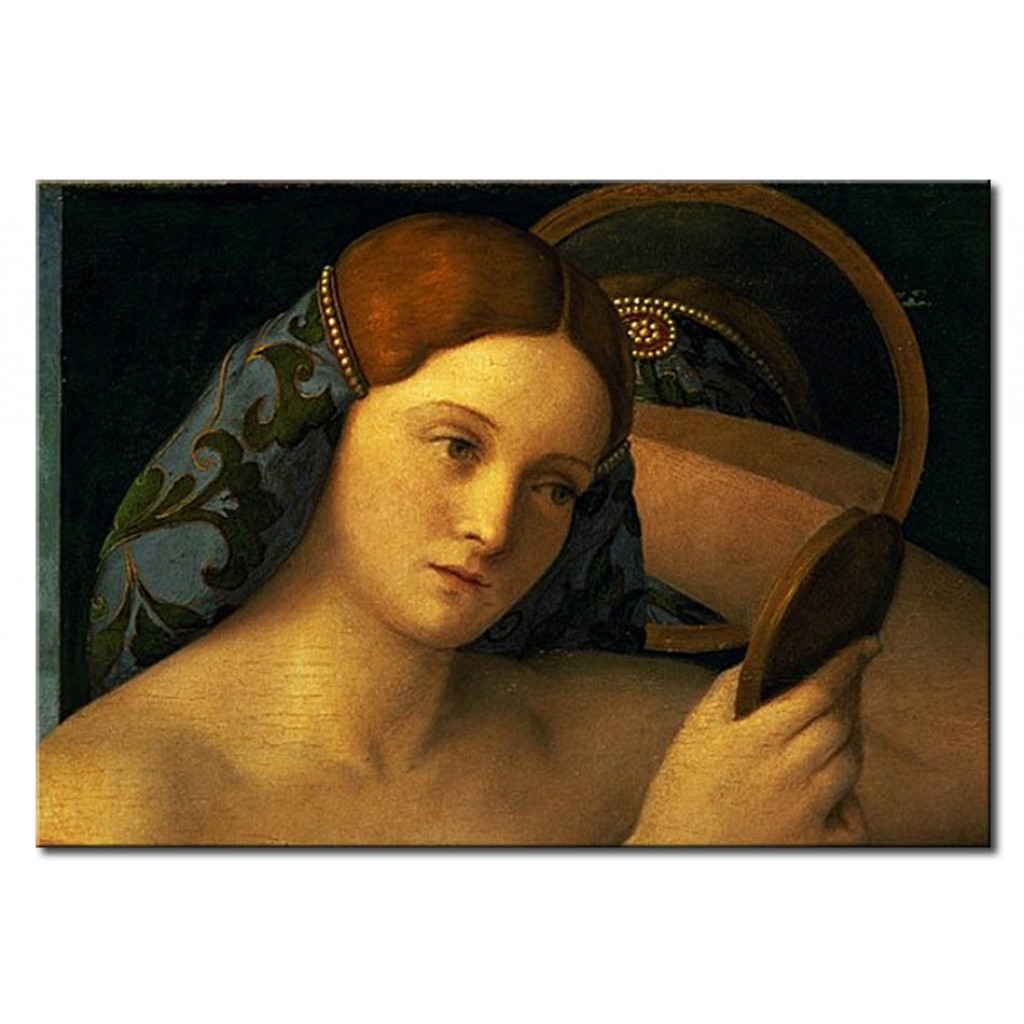Schilderij  Giovanni Bellini: Young Woman At Her Toilet, Detail Of The Face