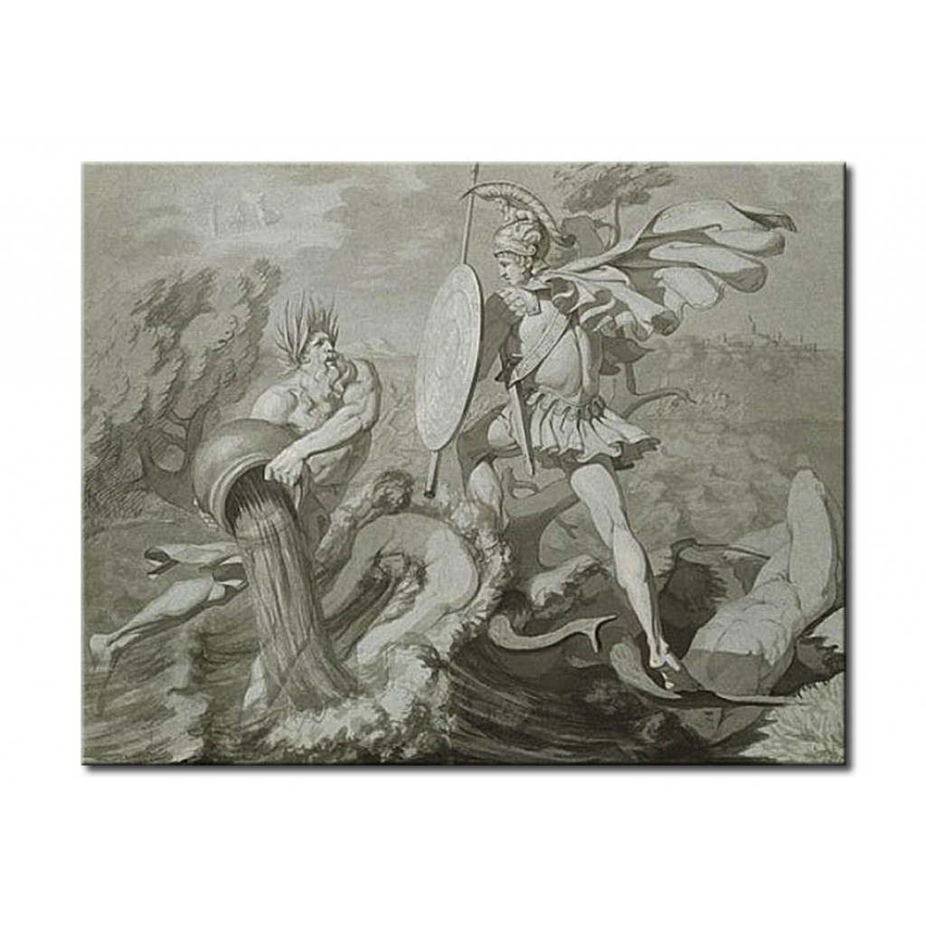 Schilderij  Philipp Otto Runge: Fight Of Achilles With The River Scamander