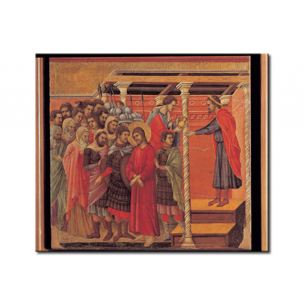 Schilderij  Duccio Di Buoninsegna: Pilate Washes His Hands Of Guilt And Leaves Christ To The Soldiers For Crucifixion