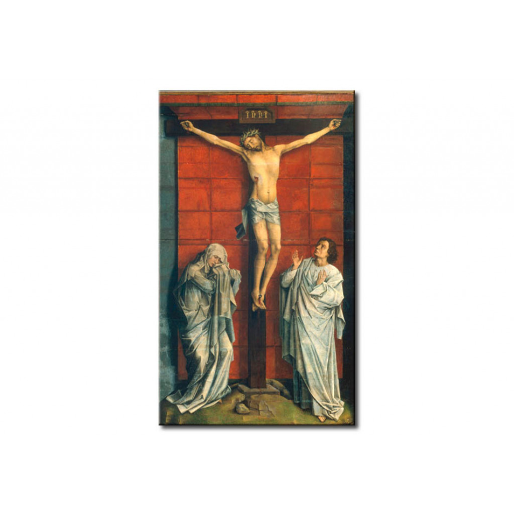 Schilderij  Rogier Van Der Weyden: Christ On The Cross With Mary And John