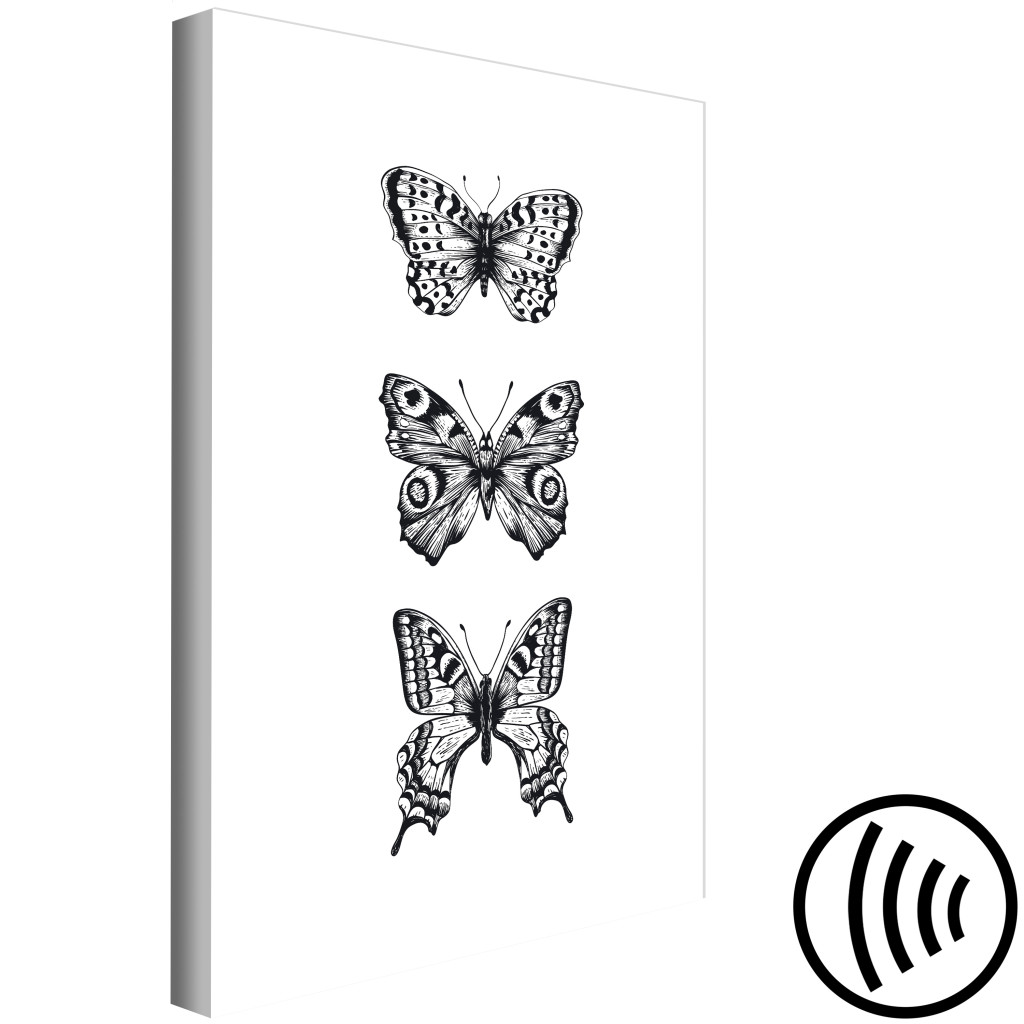 Schilderij  Jeugd: Three Butterflies (1 Part) Vertical