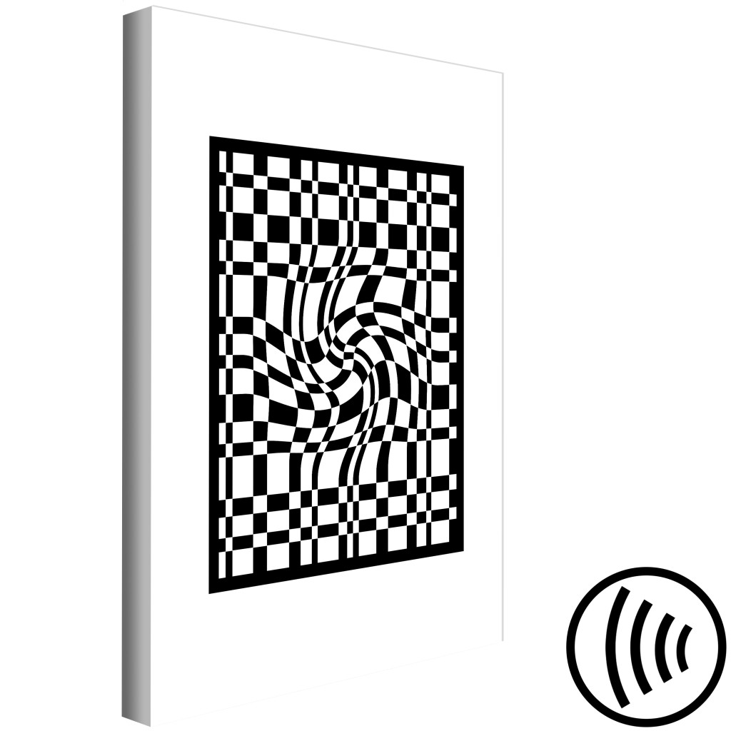 Pintura Tabuleiro De Xadrez - Simplicidade Monocromática Abstracta