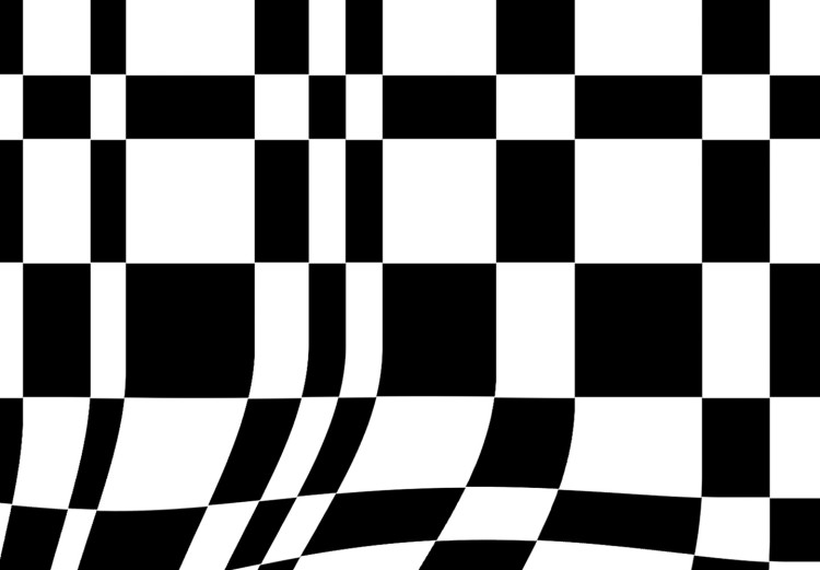 Obraz Krzywizna w szachownicy - monochromatyczna abstrakcyjna prostota 117426 additionalImage 4