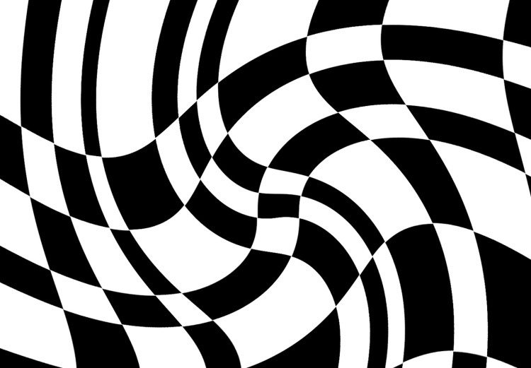 Obraz Krzywizna w szachownicy - monochromatyczna abstrakcyjna prostota 117426 additionalImage 5