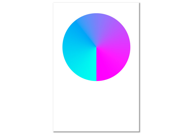 Quadro su tela Cerchio di gradiente - figura geometrica colorata su uno sfondo bianco