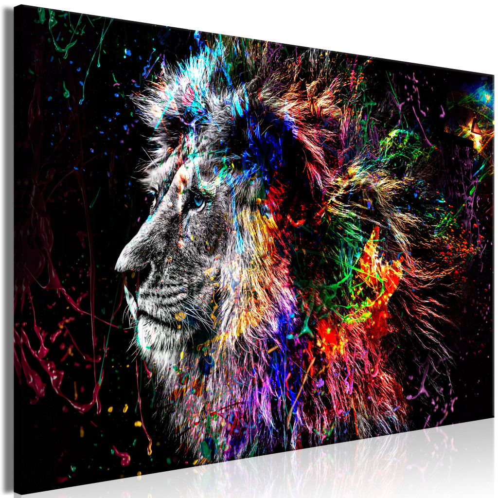 Schilderij Crazy Lion [Large Format]