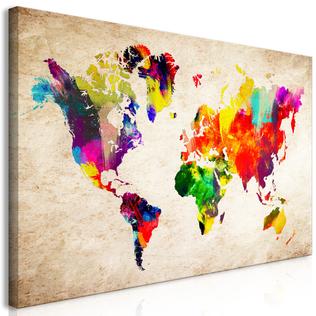 Duży Obraz XXL Mapa świata: Abstrakcyjna Fantazja II [Large Format]