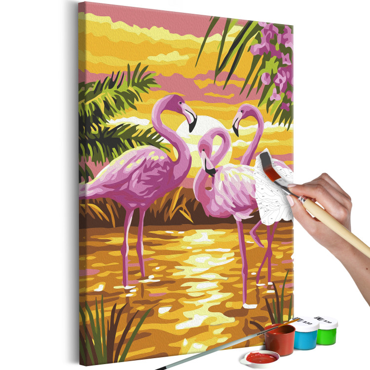 Obraz do malowania po numerach Rodzina flamingów 135326 additionalImage 3