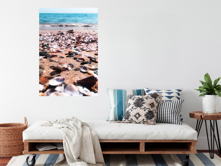 Wall Poster Summer Beach - Photo of Seashells on the Shore of the Blue Sea 146226 additionalImage 9