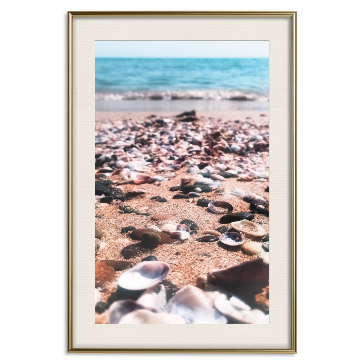 Wall Poster Summer Beach - Photo of Seashells on the Shore of the Blue Sea 146226 additionalImage 27