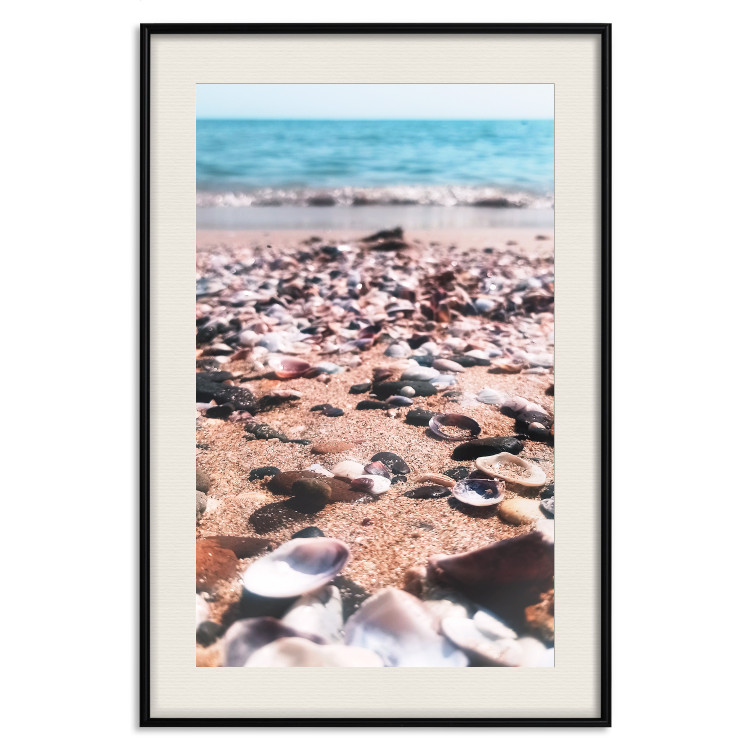 Wall Poster Summer Beach - Photo of Seashells on the Shore of the Blue Sea 146226 additionalImage 26