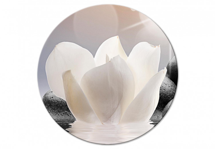 Rund tavla Flowers on the Water - Abstract Three-Dimensional Graphics 148626