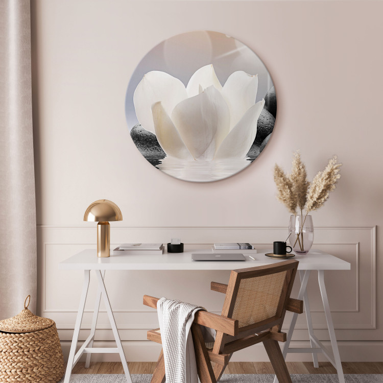 Quadro rotondo Flowers on the Water - Abstract Three-Dimensional Graphics 148626 additionalImage 4