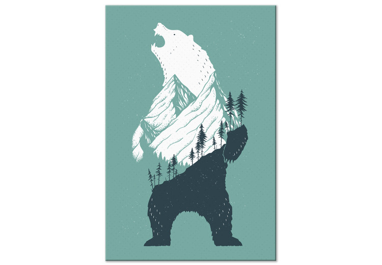Obraz Niedźwiedź - ilustracja łącząca wizerunek zwierzęcia i lasu 149826