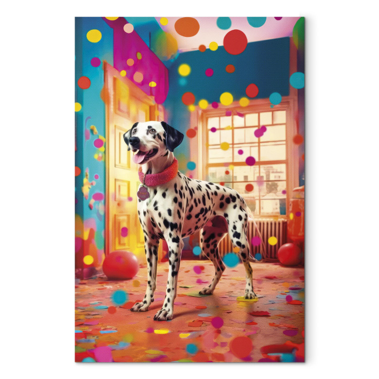 Canvastavla AI Dalmatian Dog - Spotted Animal in Color Room - Vertical