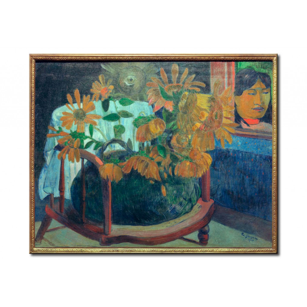 Schilderij  Paul Gauguin: Sonnenblumen Auf Einem Armstuhl