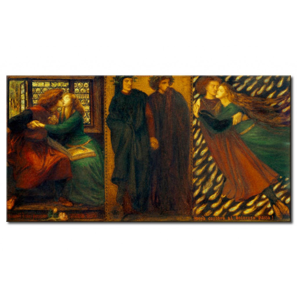 Schilderij  Dante Gabriel Rossetti: Paolo And Francesca Da Rimini