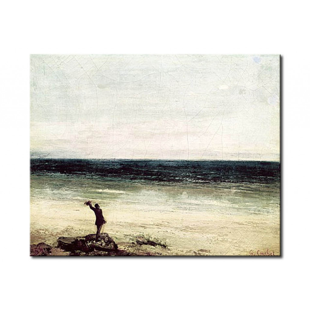 Schilderij  Gustave Courbet: The Artist On The Seashore At Palavas
