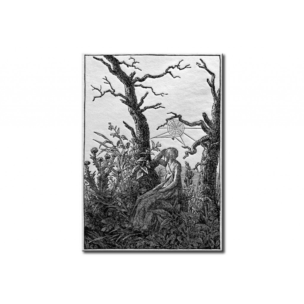 Schilderij  Caspar David Friedrich: The Woman With The Cobweb Between Bare Trees