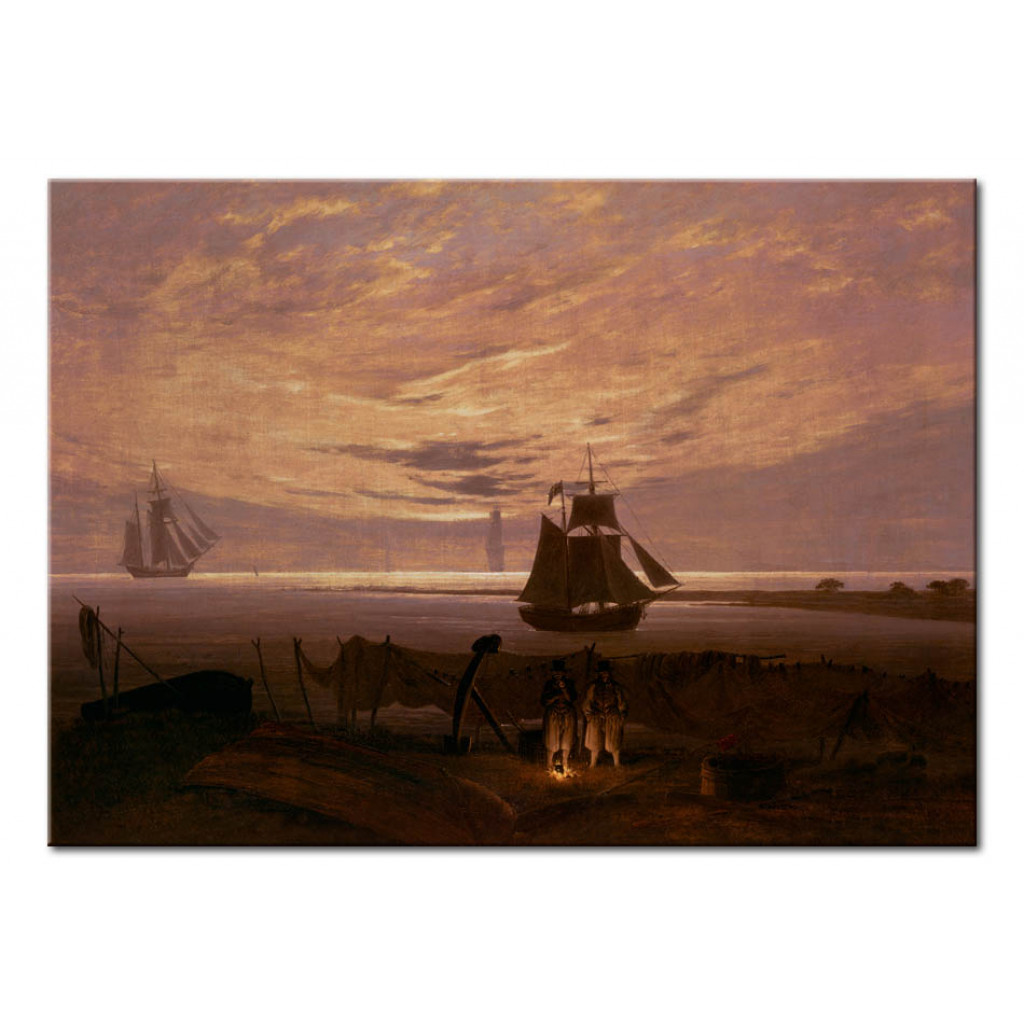 Schilderij  Caspar David Friedrich: Beach At The Baltic Sea In The Evening
