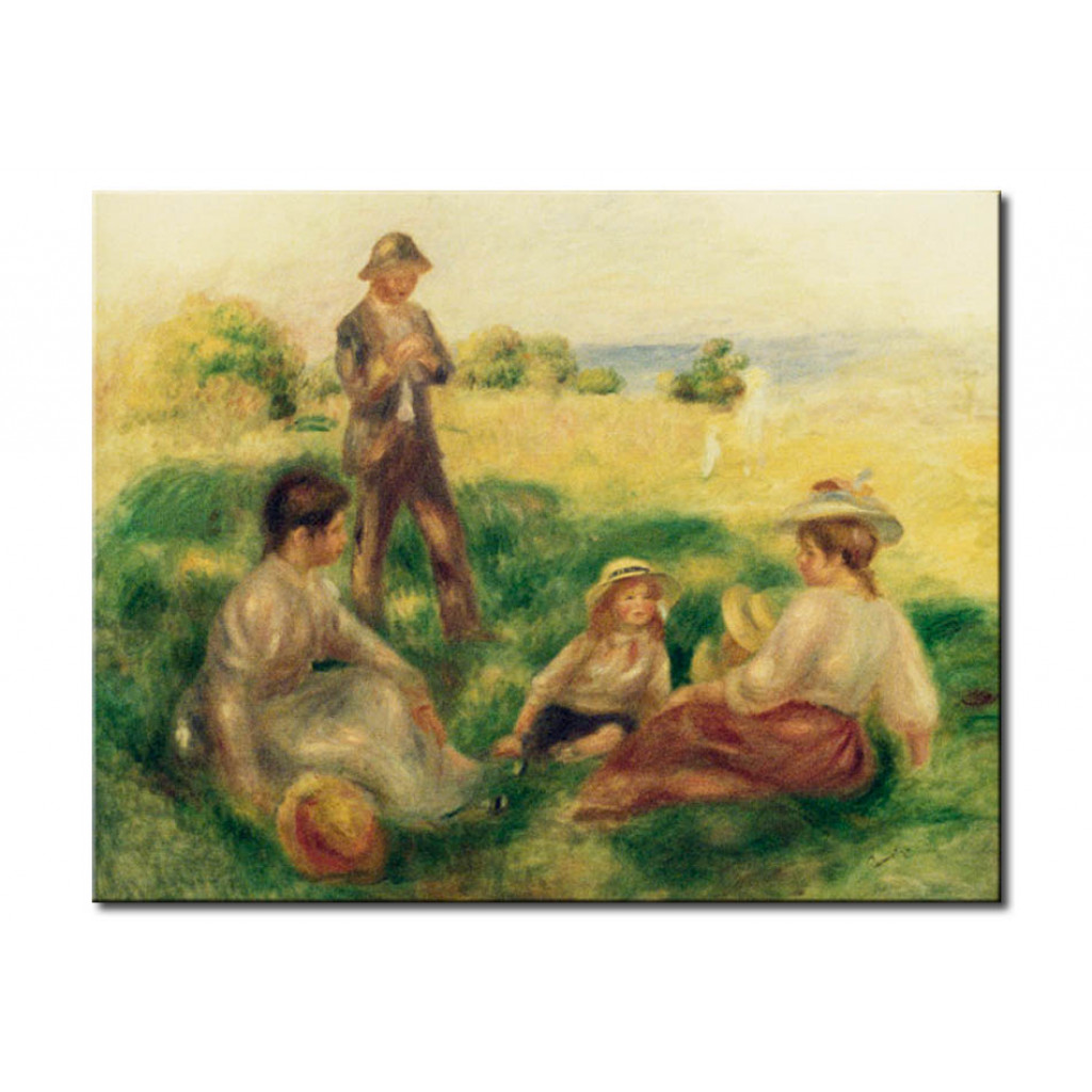 Schilderij  Pierre-Auguste Renoir: Paysage A Berneval Avec Personnages