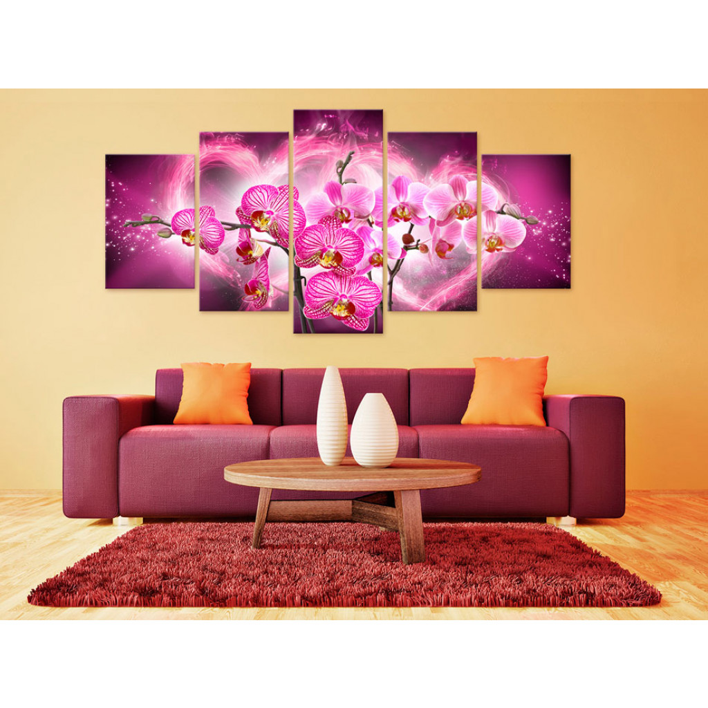 Schilderij  Orchideeën: Love In Pink