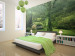 Wall Mural Green Solitude - Mountain Landscape with Lush Forest and a House in the Center 60526