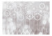 Fototapeta Promienne kwiaty - dmuchawce na srebrnym tle w geometryczne desenie 64726 additionalThumb 1