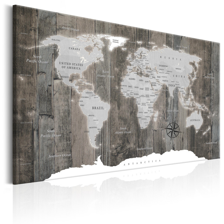 Obraz Mapa świata: Drewniany świat 91926 additionalImage 2