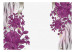 Fototapeta Purpurowe kwiaty - motyw roślinny na jasnym tle z deseniami w fale 97326 additionalThumb 1