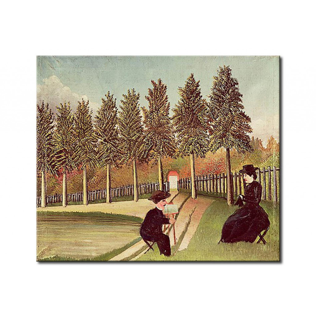 Schilderij  Henri Rousseau: The Artist Painting His Wife