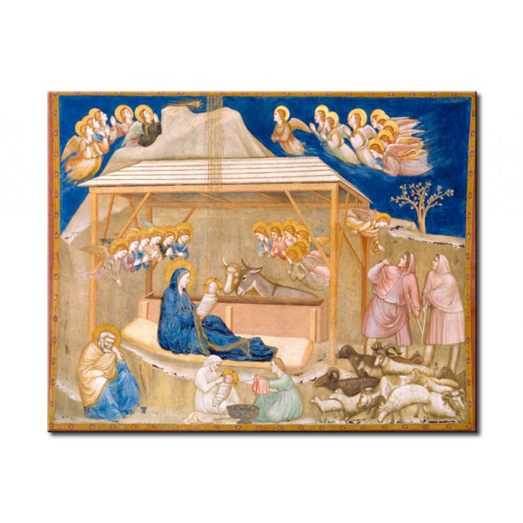 Schilderij  Giotto Di Bondone: The Birth Of Christ