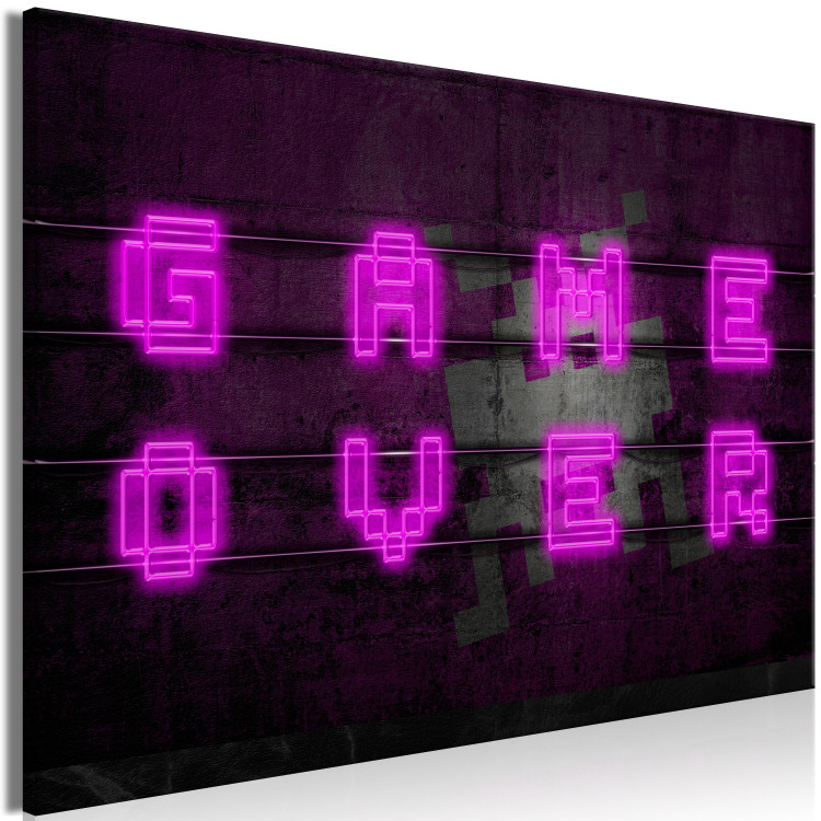 Canvas Art Print Pink Neon (1 Part) Wide 118936 additionalImage 2