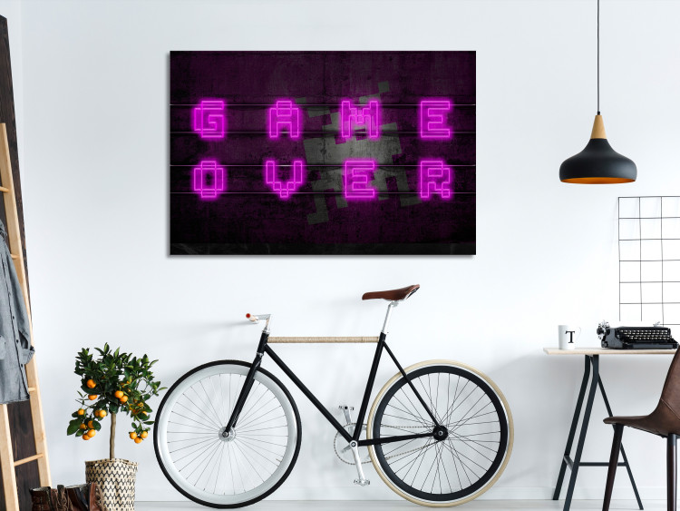 Canvas Art Print Pink Neon (1 Part) Wide 118936 additionalImage 3