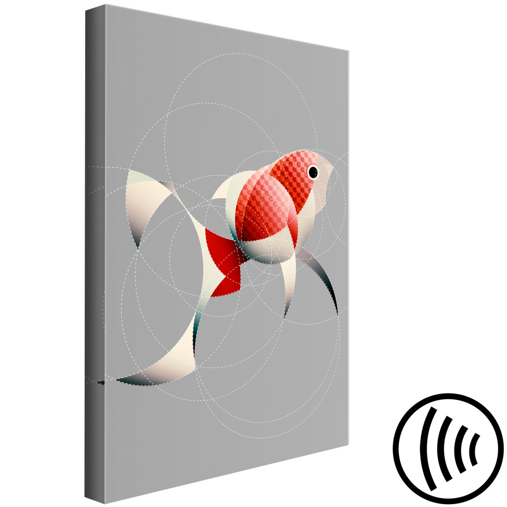 Schilderij  Abstract: Fish In Circles (1 Part) Vertical