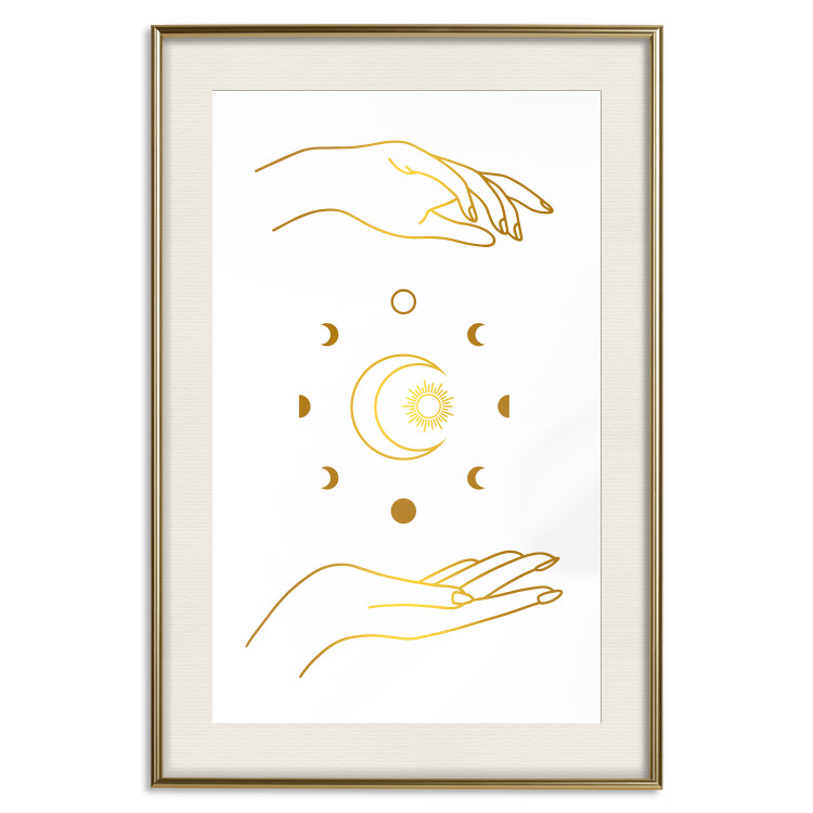 Poster aan de muur Magic Symbols - All Phases of the Moon and Golden Hands 146136 additionalImage 26