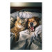 Canvastavla AI Golden Retriever Dog and Tabby Cat - Animals Resting in Comfortable Bedding - Vertical 150236 additionalThumb 7