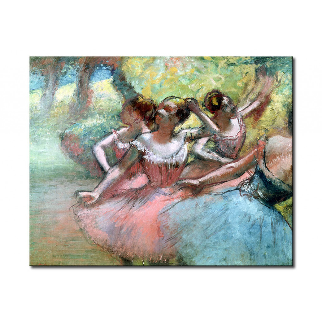 Schilderij  Edgar Degas: Four Ballerinas On The Stage