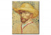 Tableau sur toile Autoportrait au chapeau de paille et sarrau de peintre 52436