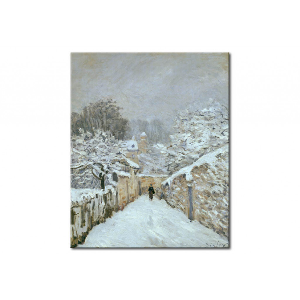 Schilderij  Alfred Sisley: La Neige à Louveciennes